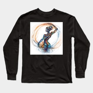 Whirlwind Grace: Dynamic Femme Form Long Sleeve T-Shirt